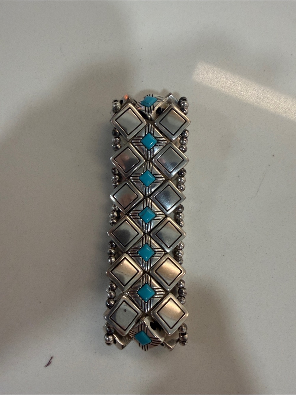 Brighton Silver-Tone Bracelet with Turquoise Accents